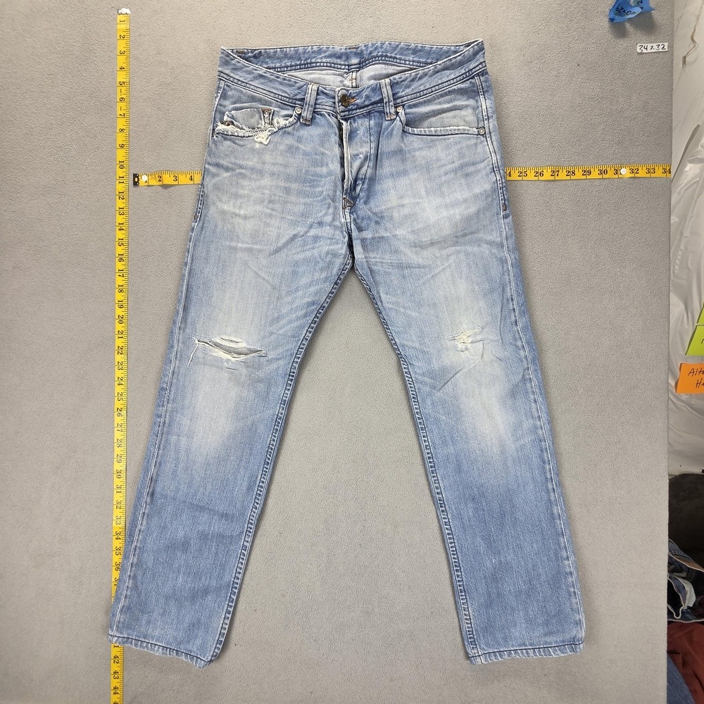 Diesel Jeans Mens 30x32 Blue Darron Regular Slim Tapered Button Fly 0803G
